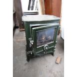 Gas Green Enameled Stove Approx 16 Inches Wide x 21 Inches High