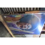 Contemporary Lithograph Depicting Jimmy Hendricks 48 Inches Wide x 60 Inches High