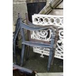 Pair of Cast Iron Garden Bench Ends on Tapered Supports