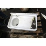 Antique Enameled Sink Approx 39 Inches Wide x 23 Inches Depth