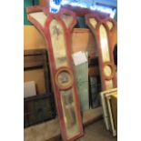 Pair of Mirrored Gothic Wall Panels in Ascending Form Each Approx 71 Inches High x 26 Inches Wide