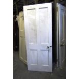 Painted Cream Panel Door with Chromium Handle Approx 32 Inches Wide x 80 Inches High