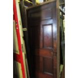 Antique Solid Exterior Panelled Door with Detailed Recessed Panels in Original Frame Approx 38