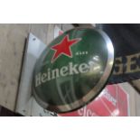 Contemporary Heineken Side Mounted Pub Sign Measures 24 Inches Wide