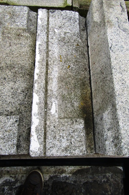 Piece of Cut Granite with Stepped Decoration Approx 30 Inches Long x 11 Inches
