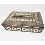 ˜A SADELI-WORK BOX, BOMBAY, INDIA, 19TH CENTURY sandalwood and other woods, with ivory veneered
