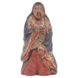 SAISHIKI (LACQUERED WOOD) NETSUKE OF A HEIAN COURT LADY, CIRCA 1870 signed: Shuzan 4.9cm high