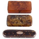 ˜A TORTOISESHELL SPECTACLES CASE, PROBABLY FRENCH OR ENGLISH, SECOND QUARTER 19TH CENTURY oblong,