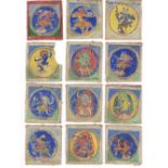 A COLLECTION OF TIBETAN MINIATURE PAINTINGS (TSAKLIS), MOSTLY 19TH CENTURY comprising sixteen square