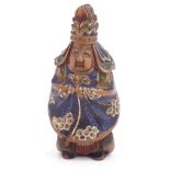 SAISHIKI (LACQUERED WOOD) NETSUKE OF A BUGAKU DANCER, CIRCA 1870 signed: Shuzan 5.9cm high