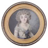 ˜A PORTRAIT MINIATURE OF A YOUNG LADY, BY LOUIS MARIE SICARDI (1746-1825), 1790 with powdered and