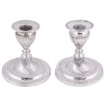 IMPERIAL PRESENTATION: A PAIR OF VICTORIAN SILVER DWARF CANDLESTICKS, HAWKSWORTH, EYRE & CO. LTD.,