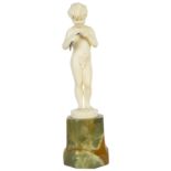 ˜FERDINAND PREISS (1882-1943): FISHER BOY a German ivory figure, Berlin, circa 1930