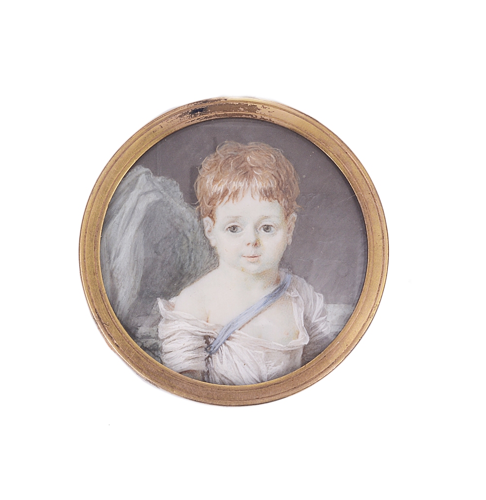 ˜A FRENCH PORTRAIT MINIATURE OF A CHILD, ATTRIBUTED TO JEAN-BAPTISTE-JOSEPH LE TELLIER (1759-AFTER