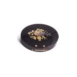 ˜A FRENCH TORTOISESHELL SNUFF BOX, PARIS, CIRCA 1760 oval, with gold and silver piqué of a bouquet