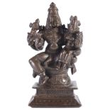 A BRONZE FIGURE OF NARASIMHA, TAMIL NADU, SOUTH INDIA, 18TH/19TH CENTURY the four-armed lion-