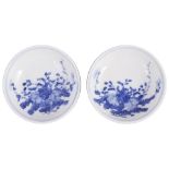 A PAIR OF CHINESE BLUE AND WHITE DISHES, GUANGXU MARK AND PERIOD (1875-1908)