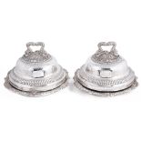 A PAIR OF GEORGE III SILVER VEGETABLE DISHES AND COVERS, PHILIP RUNDELL FOR RUNDELL, BRIDGE &