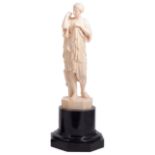 ˜A FRENCH IVORY FIGURE AFTER THE ANTIQUE, 'DIANE DE GABIES', PERHAPS DIEPPE, LATE 19TH CENTURY Diana