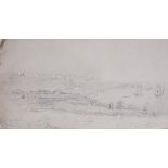 CHARLES REBOUL, CIRCA 1847 A DETAILED PENCIL SKETCH OF ODESSA showing the famous terrace above the