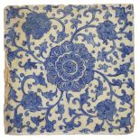 ‡ AN EARLY OTTOMAN TILE, PROBABLY IZNIK, WESTERN ANATOLIA, CIRCA 1500