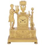 A FRENCH ORMOLU MANTEL CLOCK, SECOND QUARTER 19TH CENTURY movement striking on a bell and with