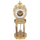 A FRENCH ORMOLU SKELETON CLOCK, EARLY 19TH CENTURY movement striking on a bell and with silk