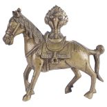 LUNG-TA, THE WIND HORSE, TIBET, CIRCA 19TH CENTURY cast bronze, the divine animal depicted in a