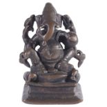 A BRONZE FIGURE OF GANESHA, TAMIL NADU, SOUTH INDIA, 17TH/18TH CENTURY the four-armed elephant-