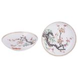 A PAIR OF CHINESE FAMILLE ROSE DISHES, GUANGXU MARK AND PERIOD (1875-1908) each painted with