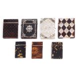 ˜A COLLECTION OF SEVEN CARD CASES, ENGLISH, CIRCA 1820-1860 comprising: three small plain