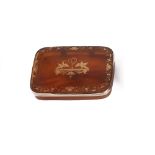 ˜A GOLD-MOUNTED BLOND TORTOISESHELL SNUFF BOX, UNMARKED, CONTINENTAL, CIRCA 1730 oblong, applied