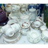 A Coalport Tintern pattern bone china tea set; a Hadleigh part set; a Royal Stafford set; a Queen'