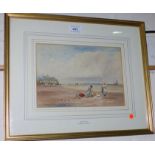 Samuel Austin: "The Beach at Hastings", watercolour, attributed on reverse, 8½" x 12", framed and