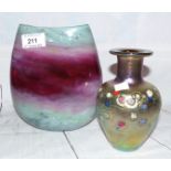 A Canadian Art Glass vase by Robert Held, of baluster from with iridescent and 'jewelled' finish,