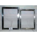 Two rectangular silver picture frames, 9½" x 7½" & 8½" x 6½" overall