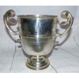 A silver 2 handled trophy cup, Birmingham, probably 1908, 16½ oz.