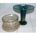 An Art Nouveau design iridescent glass bowl in the manner of Loetz, of circular waisted form with