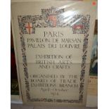 Exhibition of British Arts and Crafts, Paris 1914, original poster designed by Walter Crane, 30" x