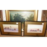 A pair of watercolours: Middle Eastern scenes; a signed limited edition print, and another