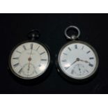 A hallmarked silver open faced pocket watch by John Sisson, Preston; another similar watch