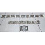 An Art Nouveau silver belt comprising 15 individual sections, and matching buckle, maker AJS,