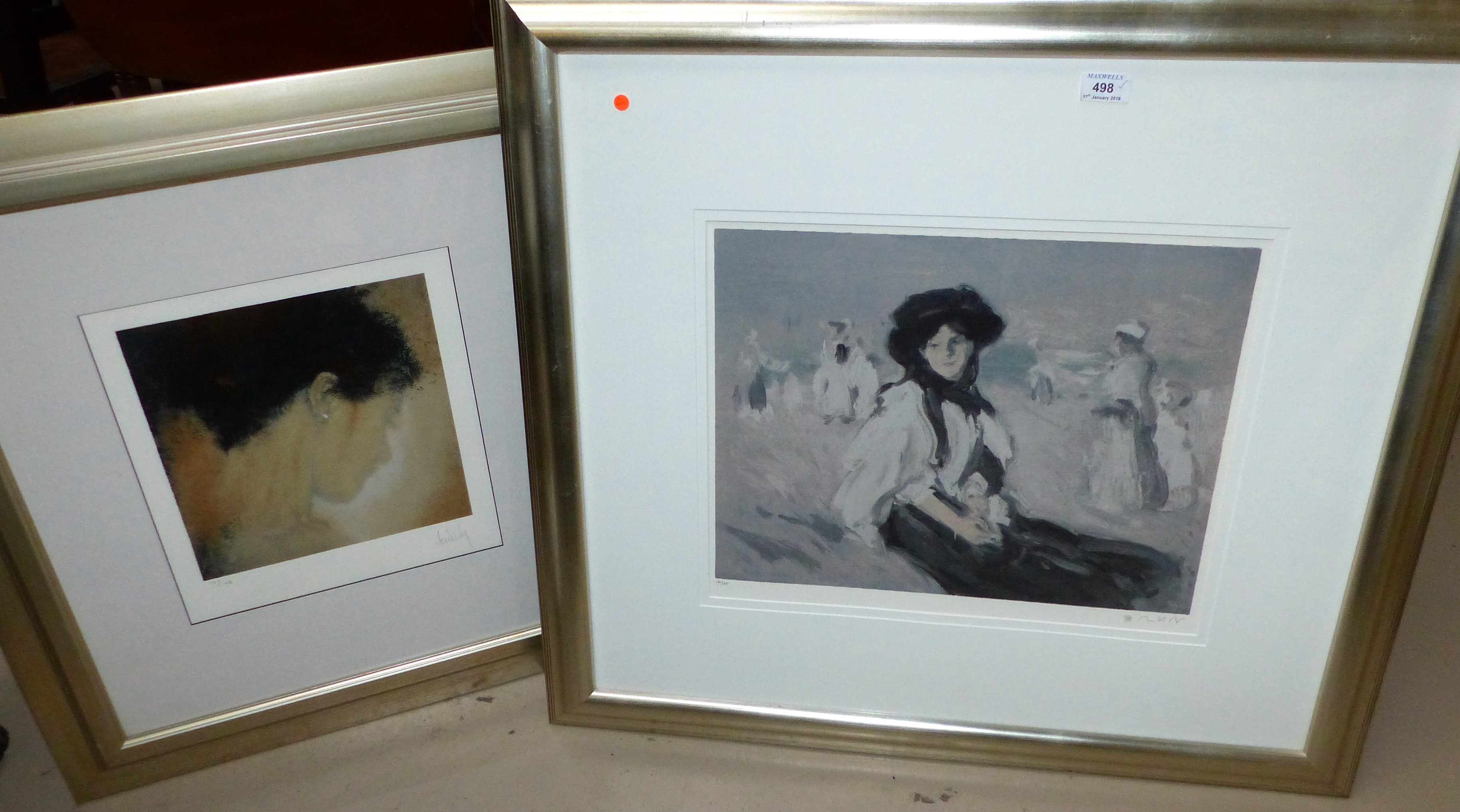 Scottish School: Impressionistic scene with seated lady and figures in background, artist signed