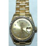 A gentleman's 18 carat hallmarked gold Rolex Oyster President