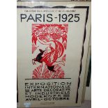 Paris - 1925, Exposition International des Arts Decoratifs, lithograph, Vaugirard Paris, block