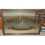 A Tetley Fine Ales advertising pub mirror 21"x31"