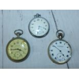 A Roskopf pocket watch and two others