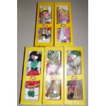 5 originally boxed Pelham Puppets:- ''Cinderella'', ''Frog'', ''Gypsy'', ''Macboozle'', ''