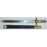 A 19th German pioneer sword with classical style brass handle, the blade stamped F. Horster,