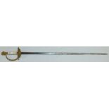 A 19th Century gilt mounted Masonic ceremonial sword with decoration blade signed Linney, 23, Regent